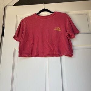 Billabong Wrangler Pink Crew Neck self cropped Top. SMB